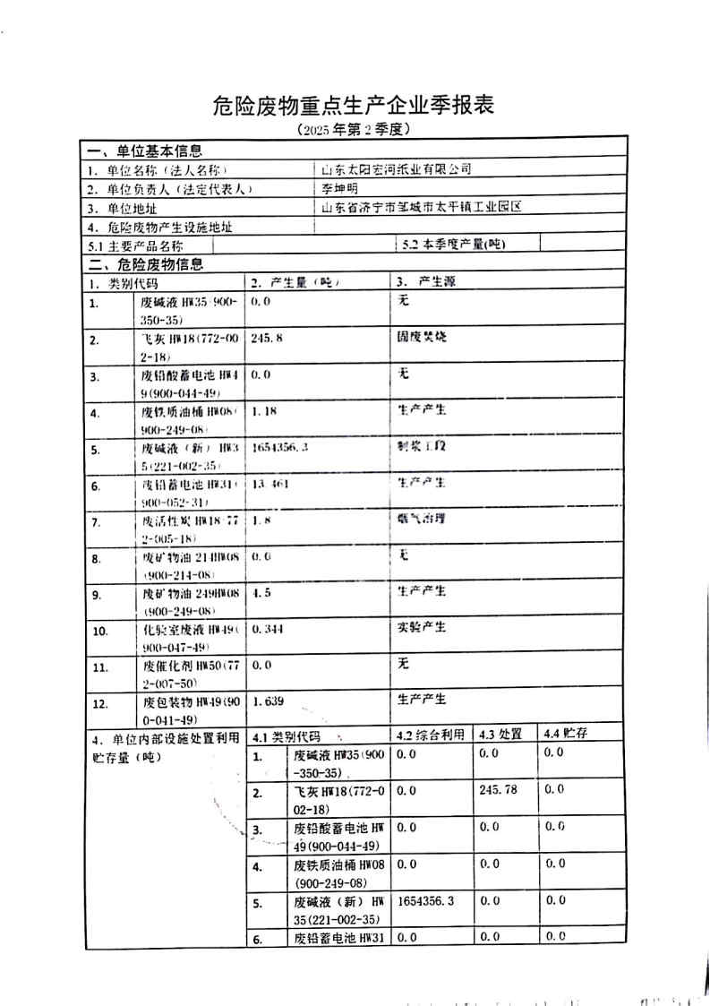 2025年星空体育宏河纸业危险废物第二季度报表_Page1.jpg